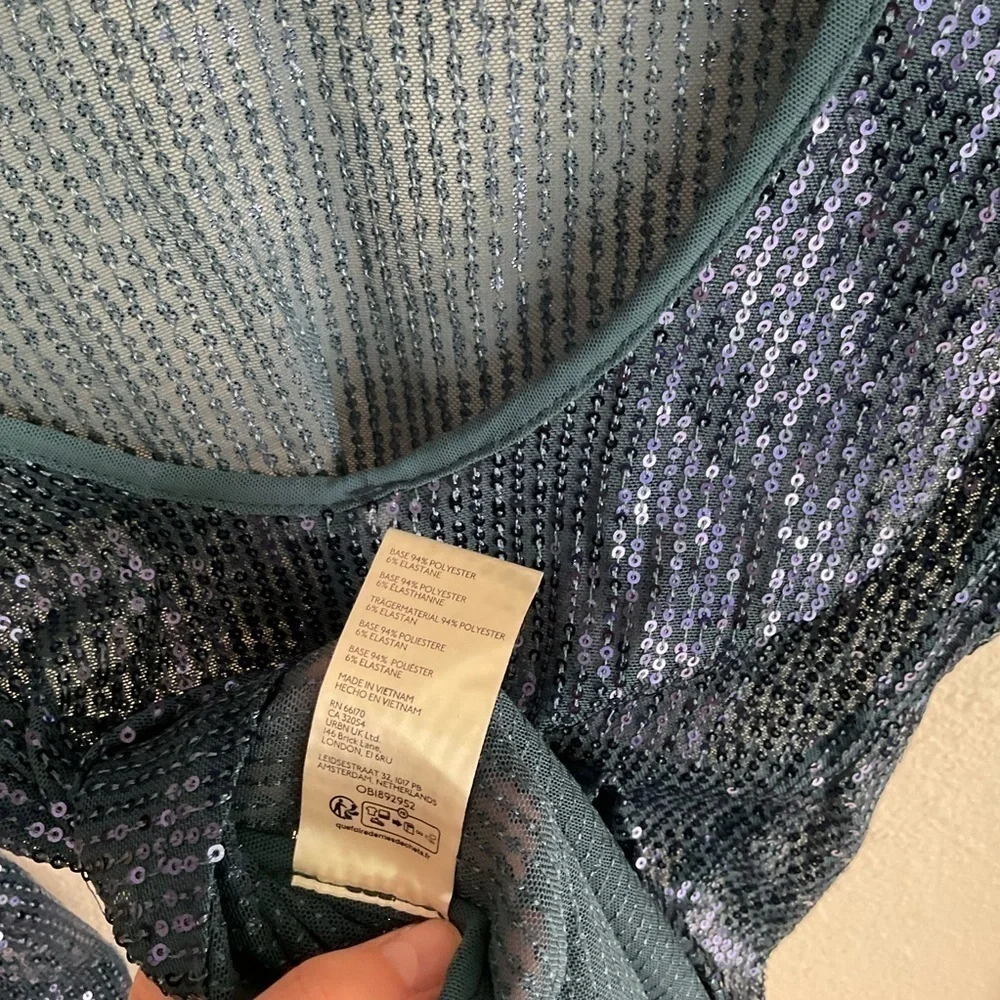 NWT Free People Unapologetic Sequin Long Sleeve Top